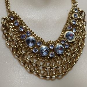 Statement necklace gold and stones
